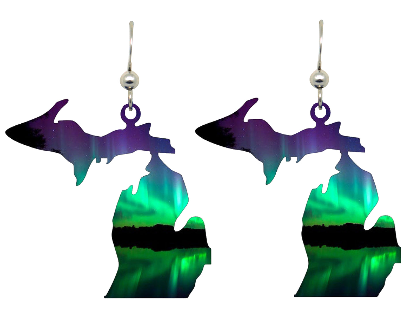 MI, State, Candelabra Earrings, #1907