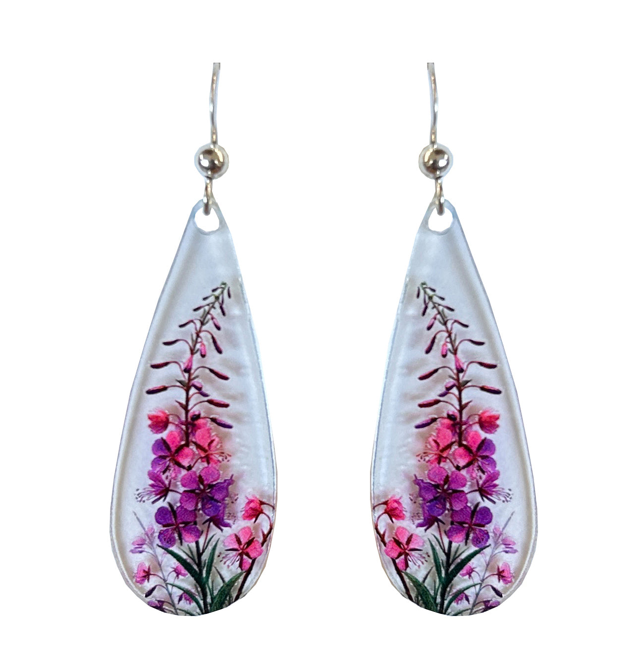 Fireweed Acrylic Earrings, non-tarnish Sterling Silver earwires, #A110 by d'ears