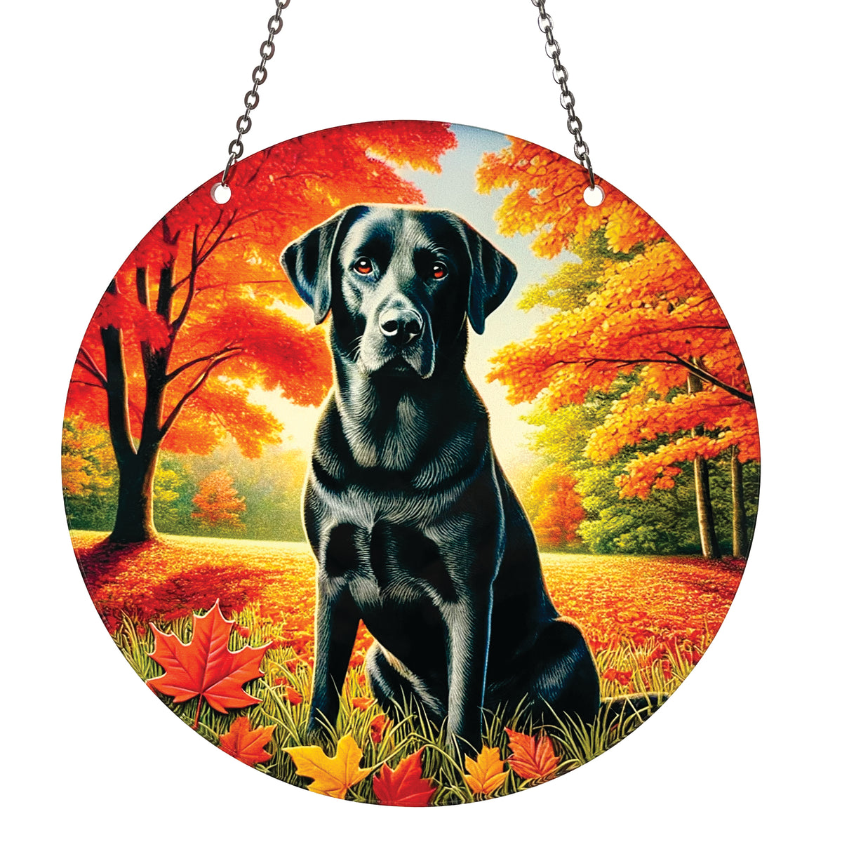 Black Lab Acrylic Suncatcher with Chain #SC755 Made in the USA