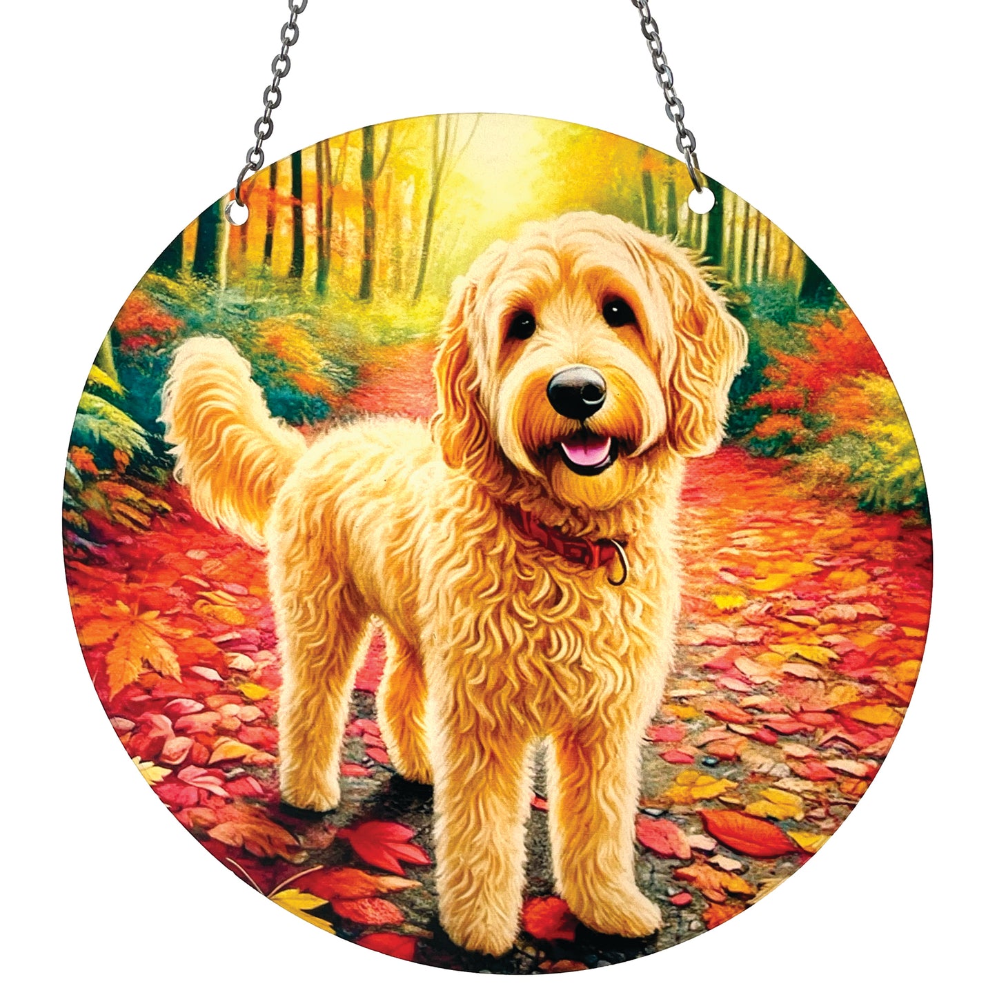 Golden Doodle Acrylic Suncatcher with Chain #SC775 Made in the USA