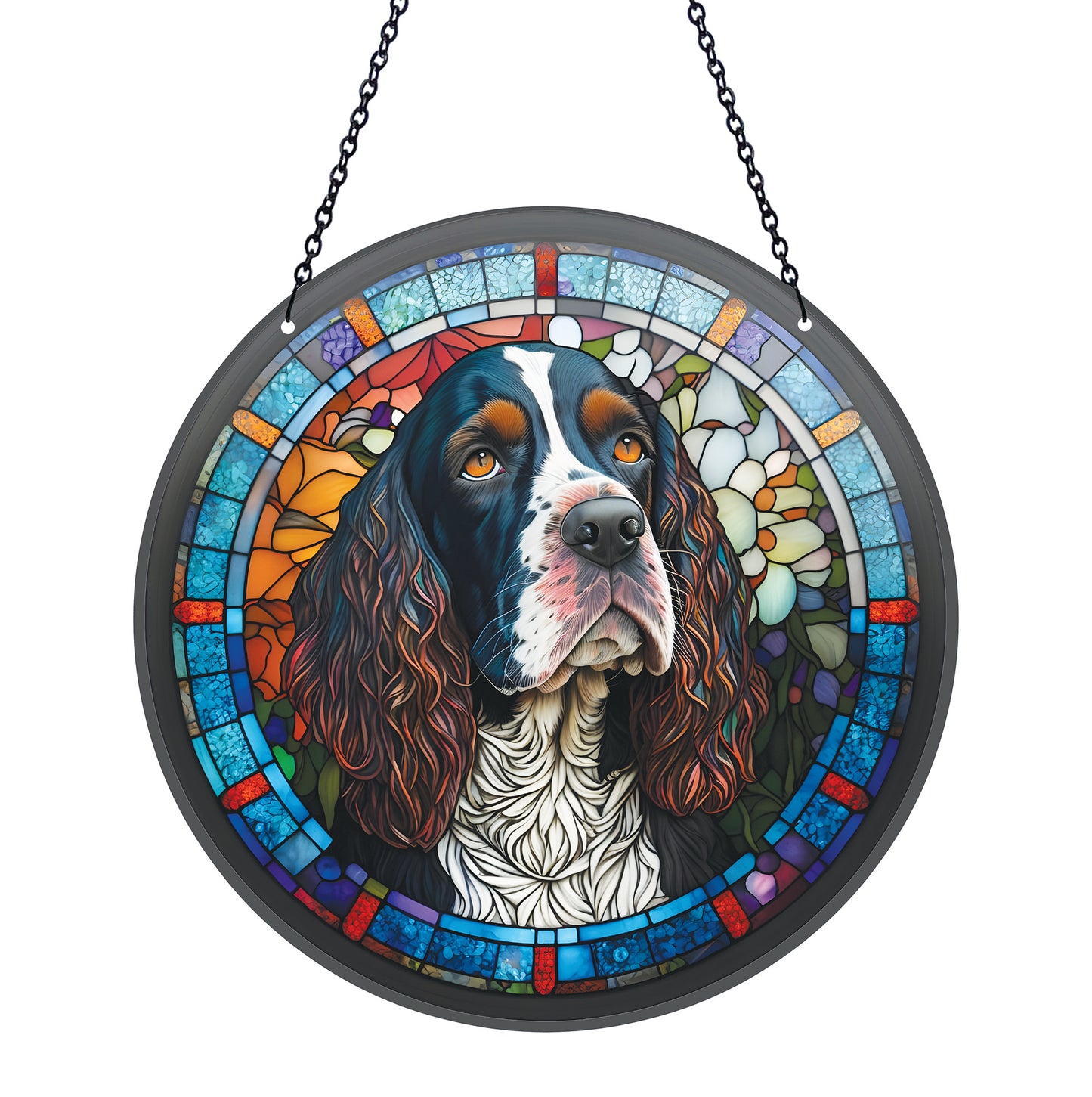 Springer Spaniel Acrylic Suncatcher with Chain #SC103 by d'ears