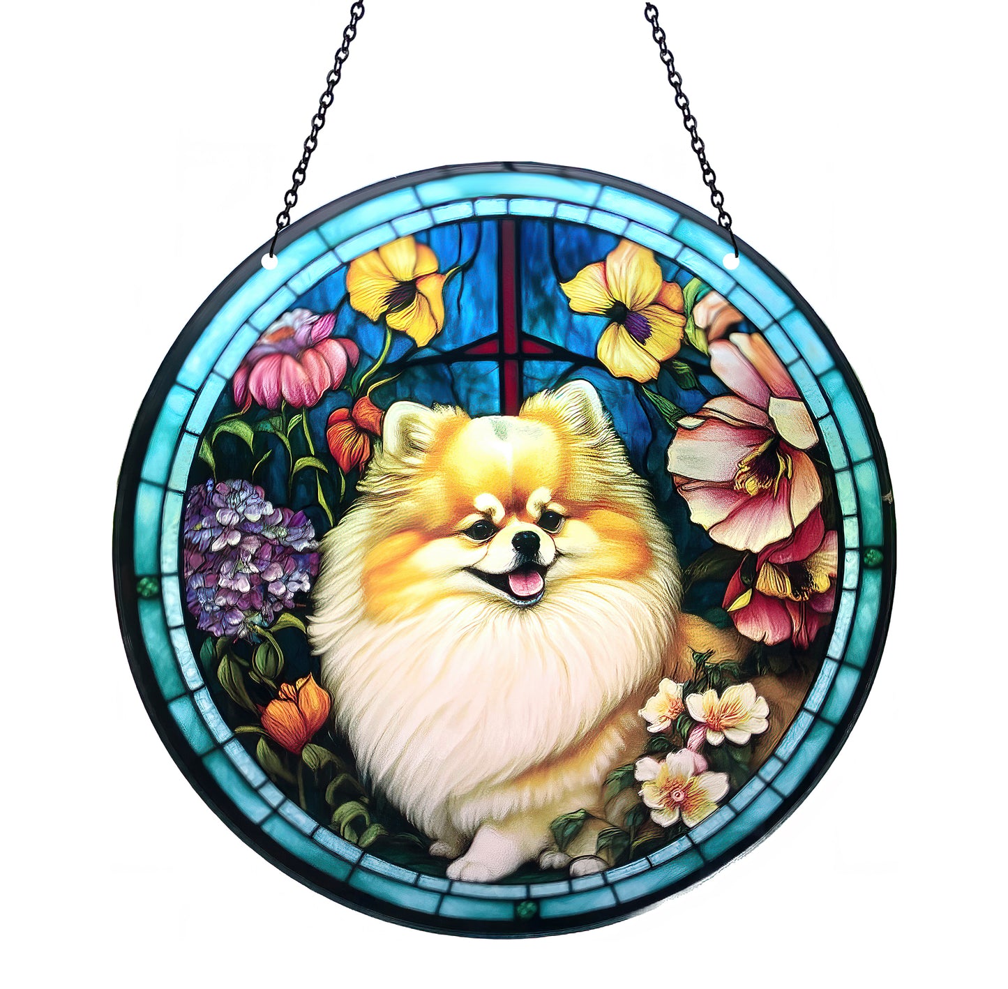 Pomeranian Acrylic Suncatcher with Chain #SC106 by d'ears
