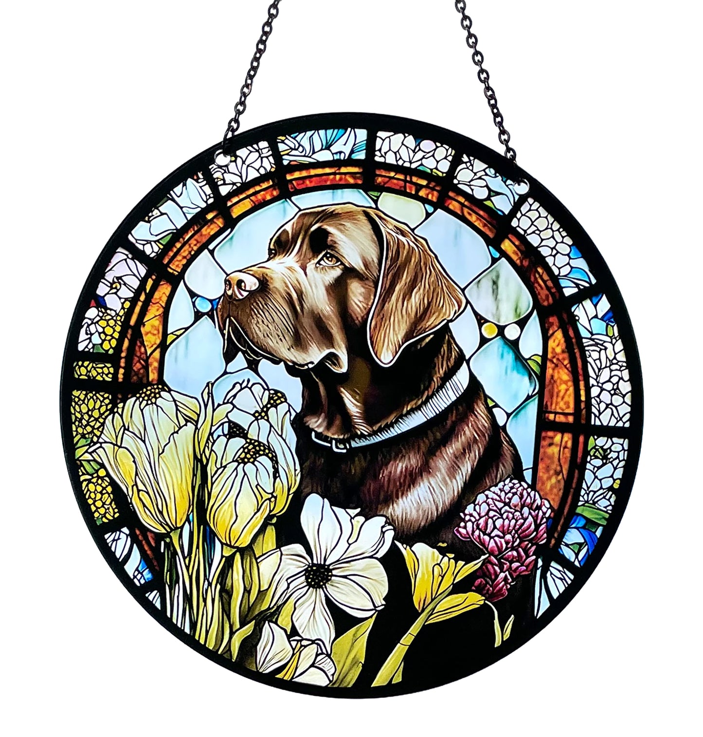 Chocolate Labrador Acrylic Suncatcher with Chain #SC118 by d'ears