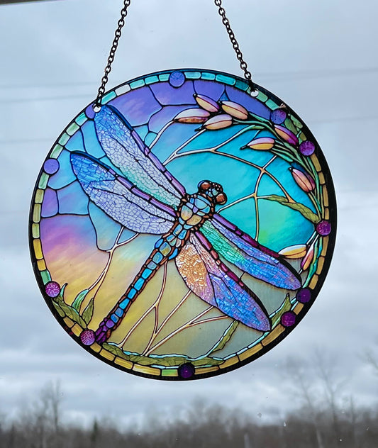 Blue Dragonfly Acrylic Suncatcher 6 inch Made in the USA #SC122 by d'ears