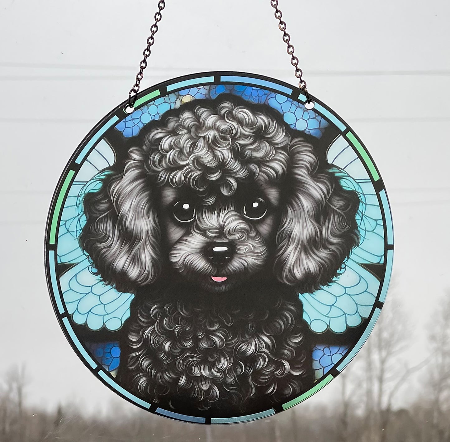 Toy Poodle Acrylic Suncatcher with Chain #SC130 by d'ears