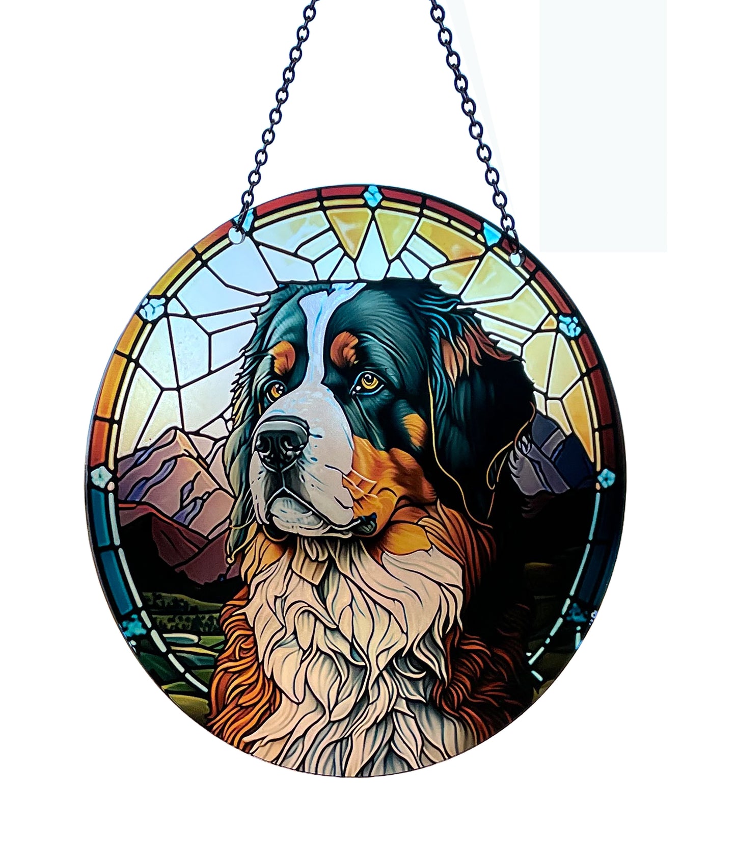 Bernese Mountain Dog Acrylic Suncatcher with Chain #SC131 by d'ears