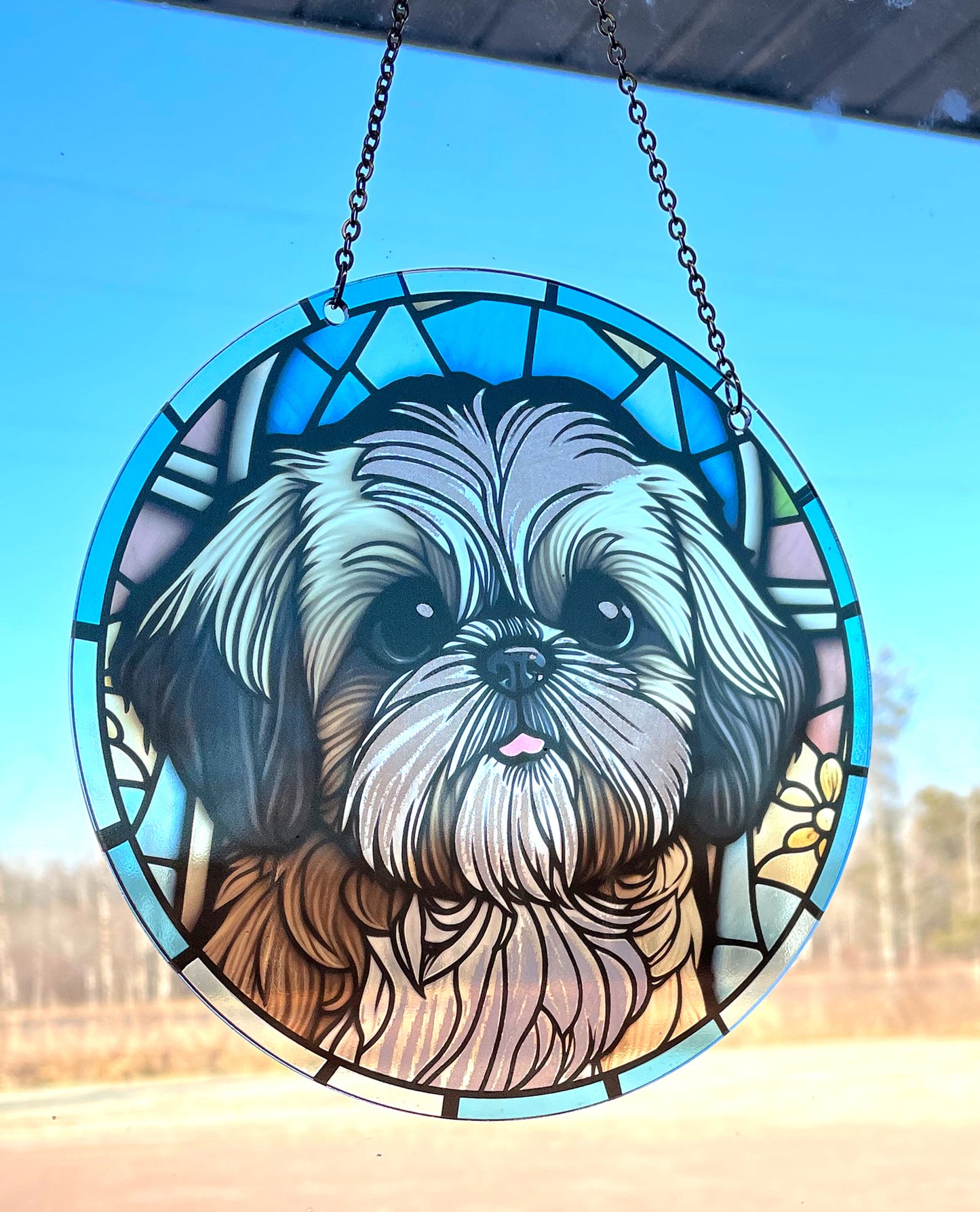 Shih Tzu Acrylic Suncatcher with Chain #SC138 by d'ears