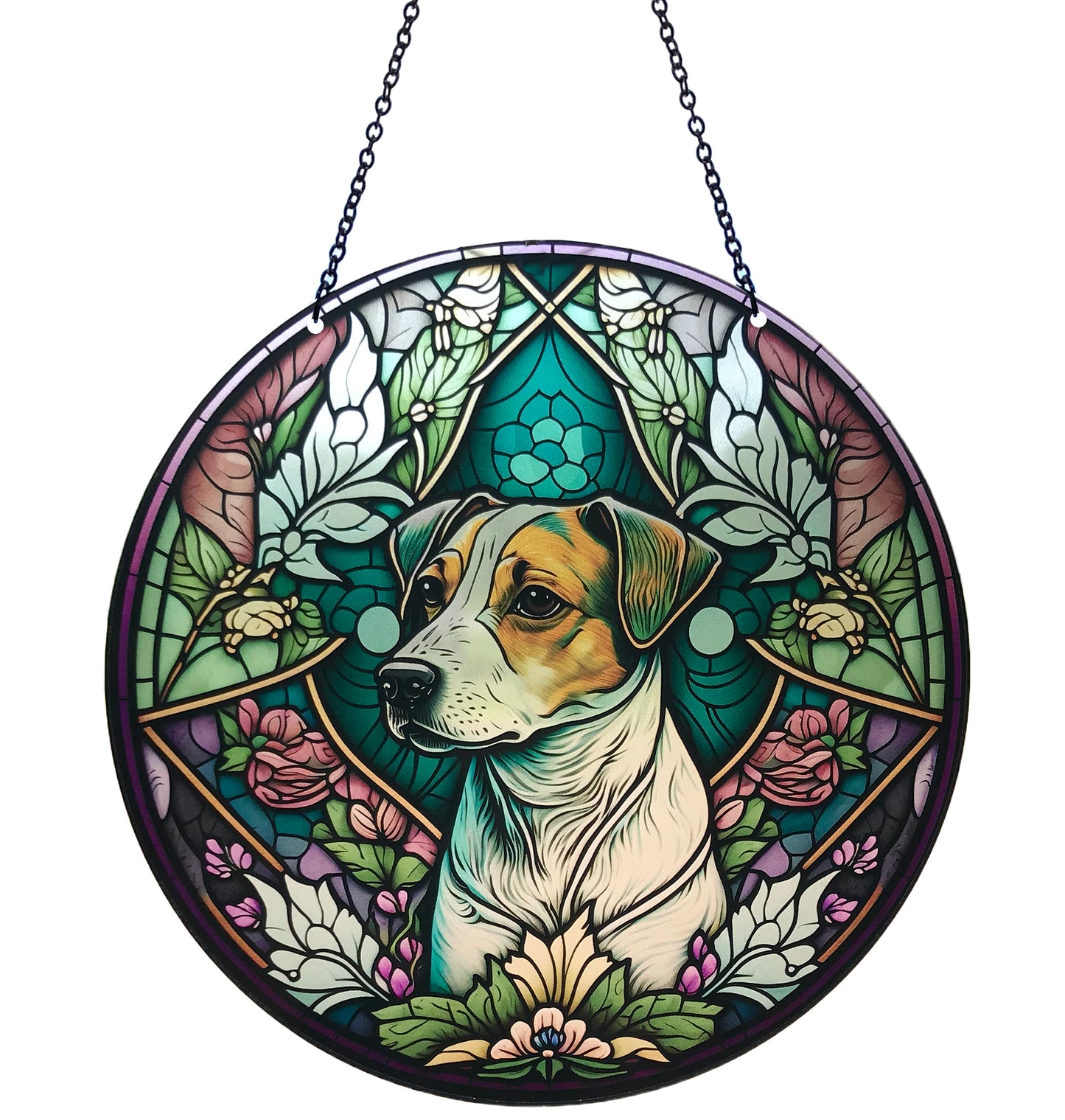 Jack Russell Acrylic Suncatcher with Chain #SC141 by d'ears