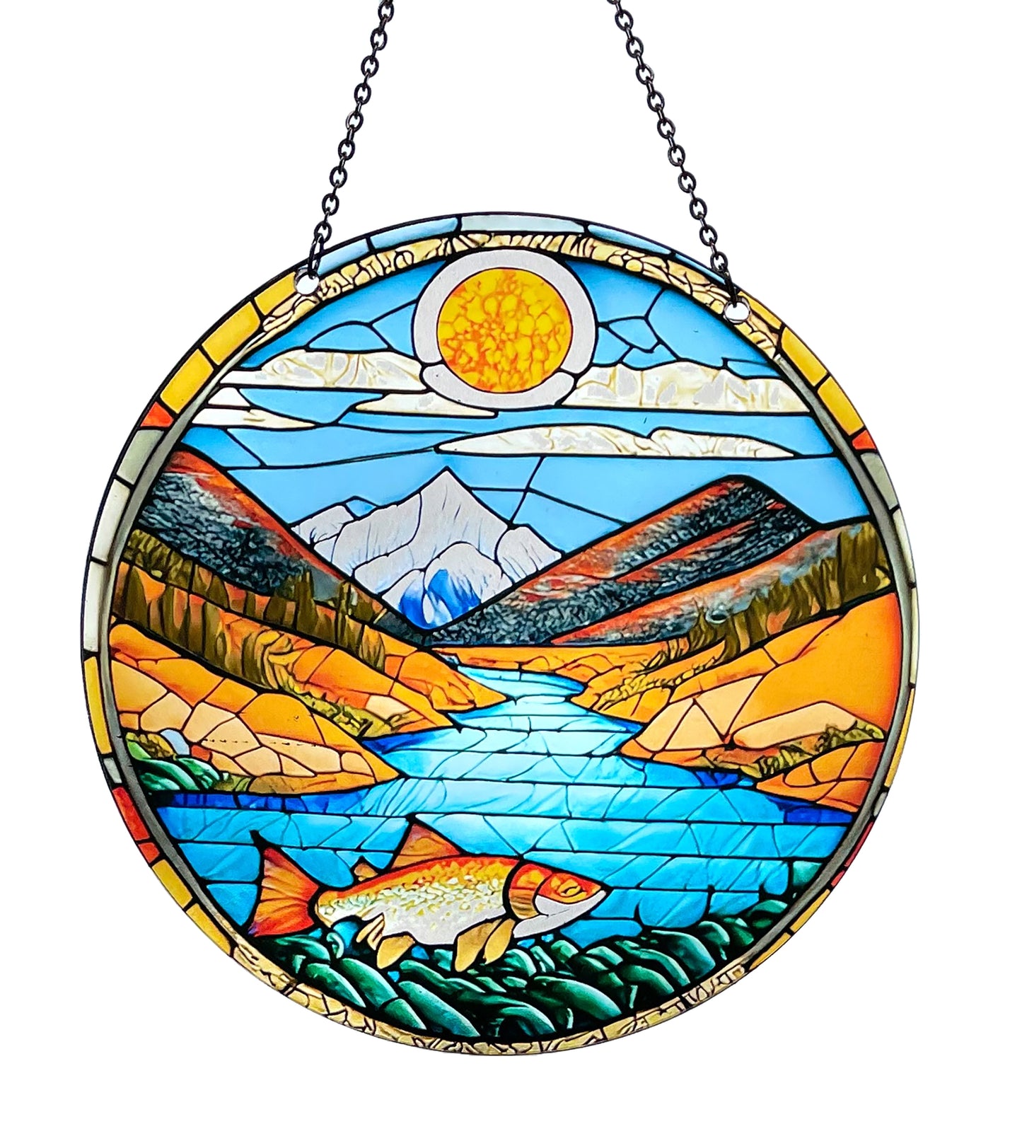 Salmon Acrylic Suncatcher #SC146 by d'ears