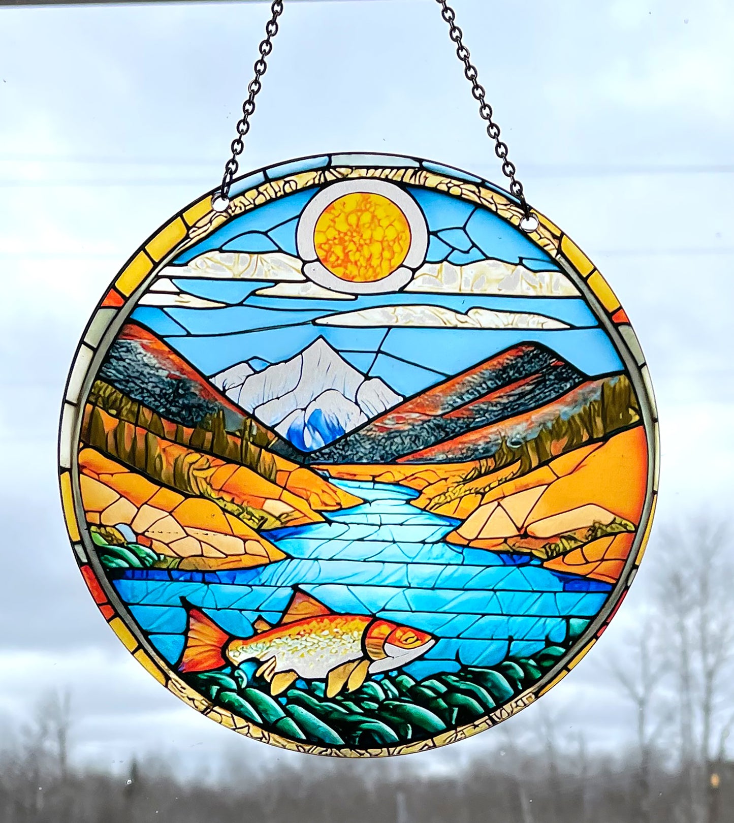 Salmon Acrylic Suncatcher #SC146 by d'ears