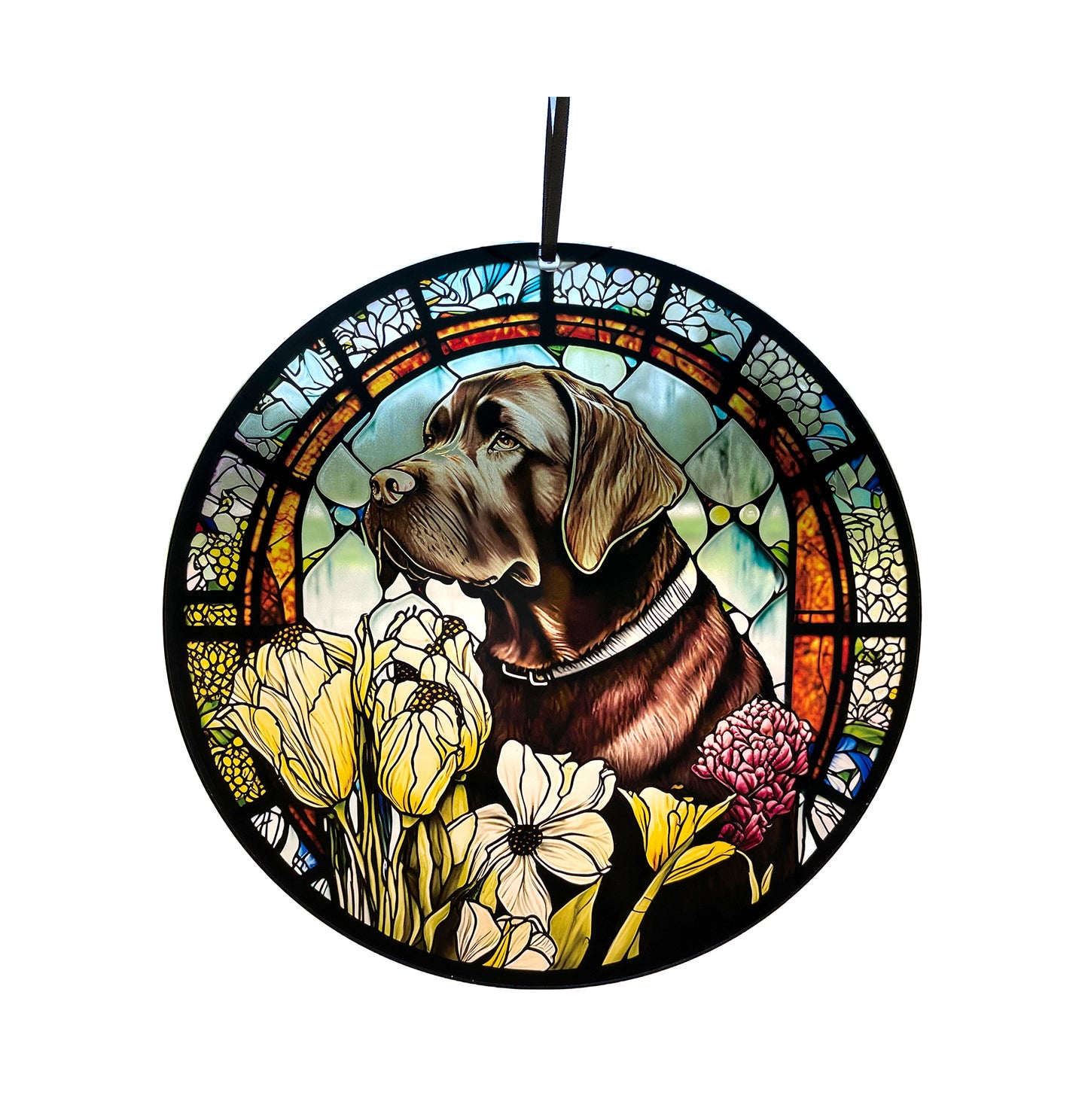 Chocolate Lab, Acrylic Window Ornament #SC159