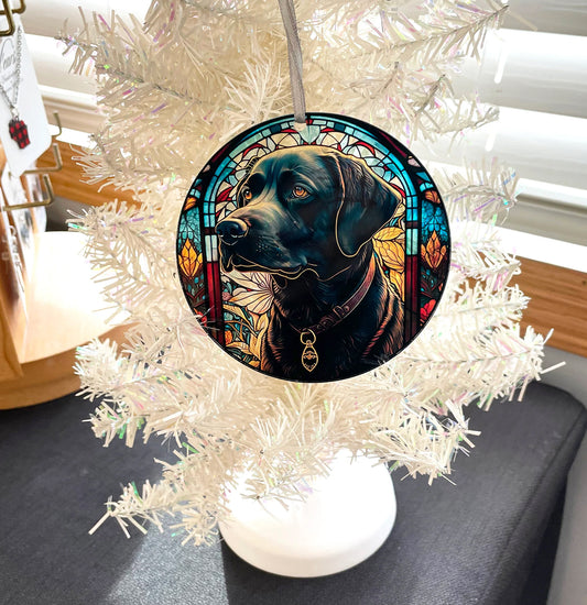 Black Lab, Acrylic Window Ornament #SC165