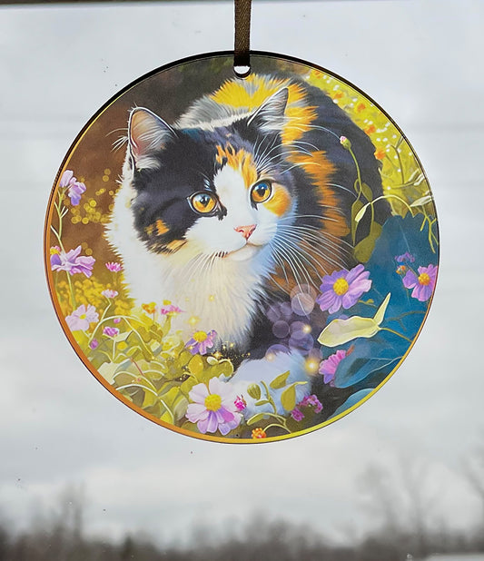 Calico Cat, Acrylic Window Ornament #SC179