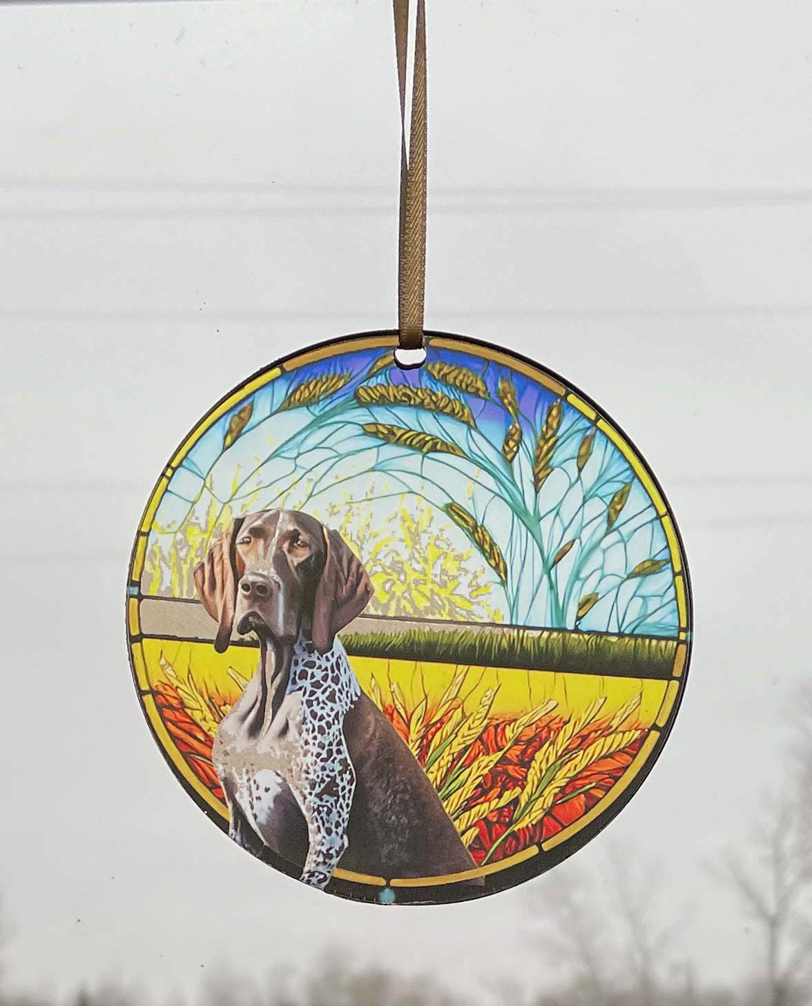 German Pointer, Acrylic Window Ornament #SC183