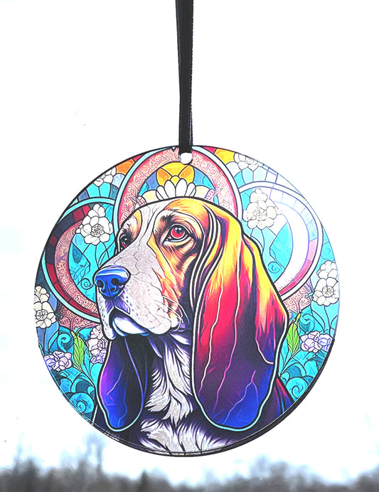 Basset Hound, Acrylic Window Ornament #SC185 by d'ears