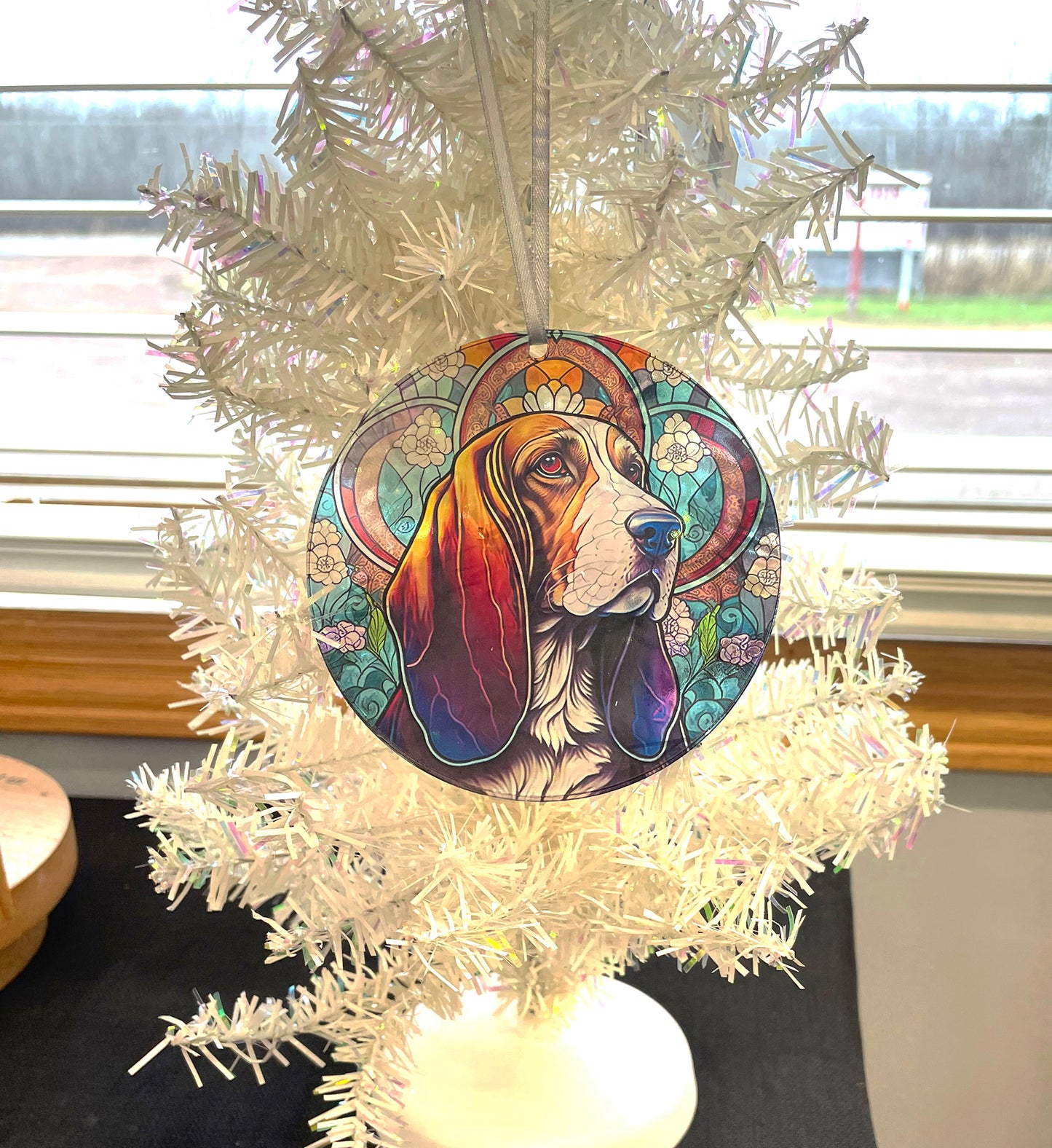 Basset Hound, Acrylic Window Ornament #SC185 by d'ears