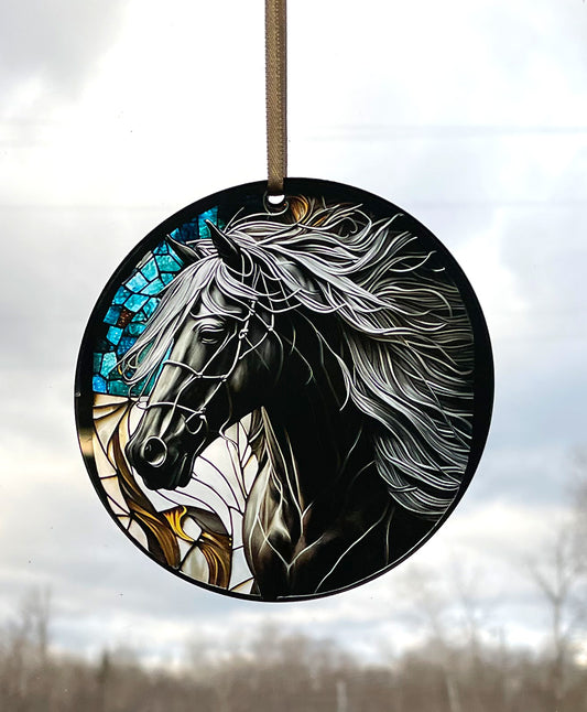 Black Horse, Acrylic Window Ornament #SC187