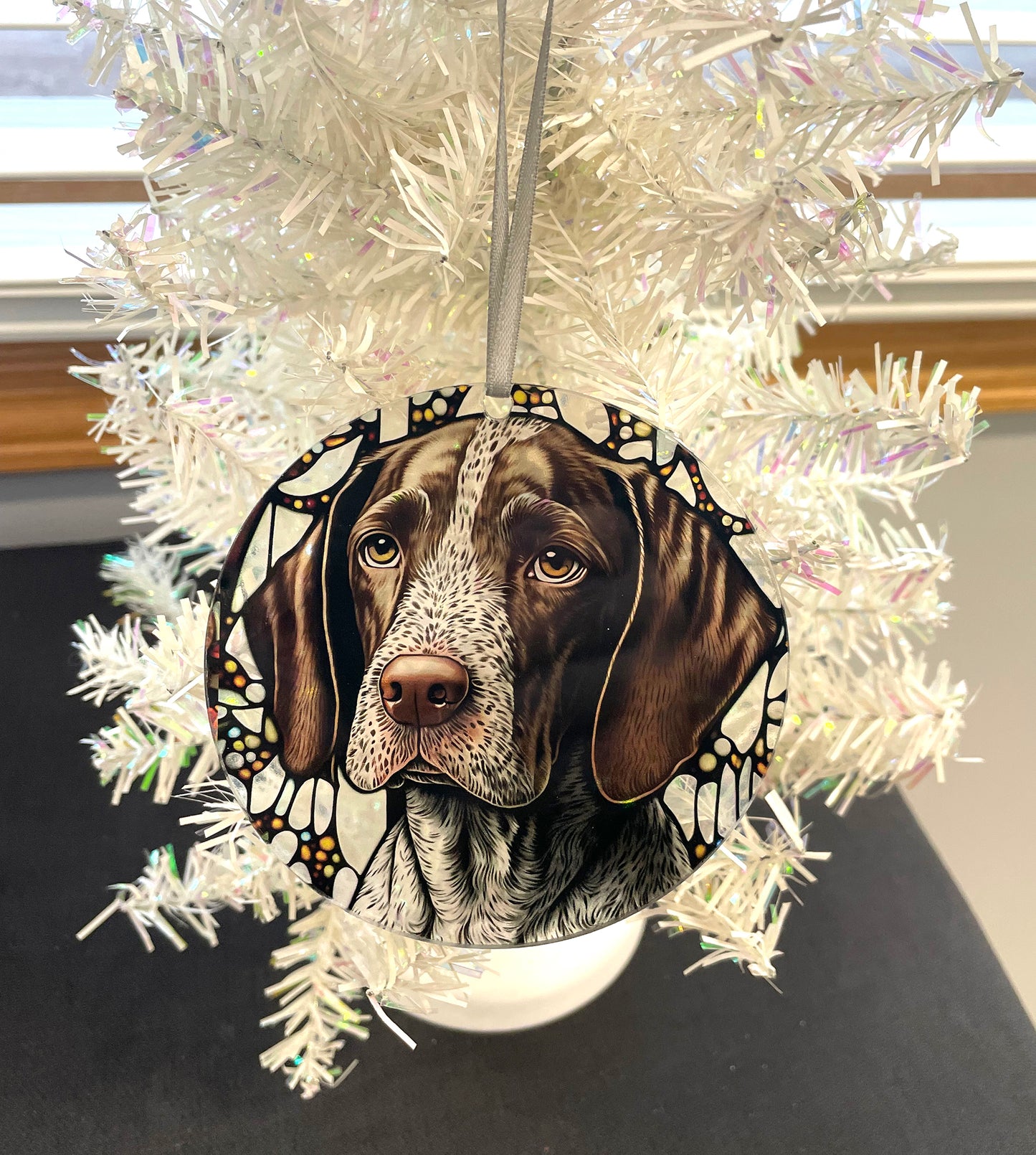 German Shorthair Pup, Acrylic Window Ornament #SC198