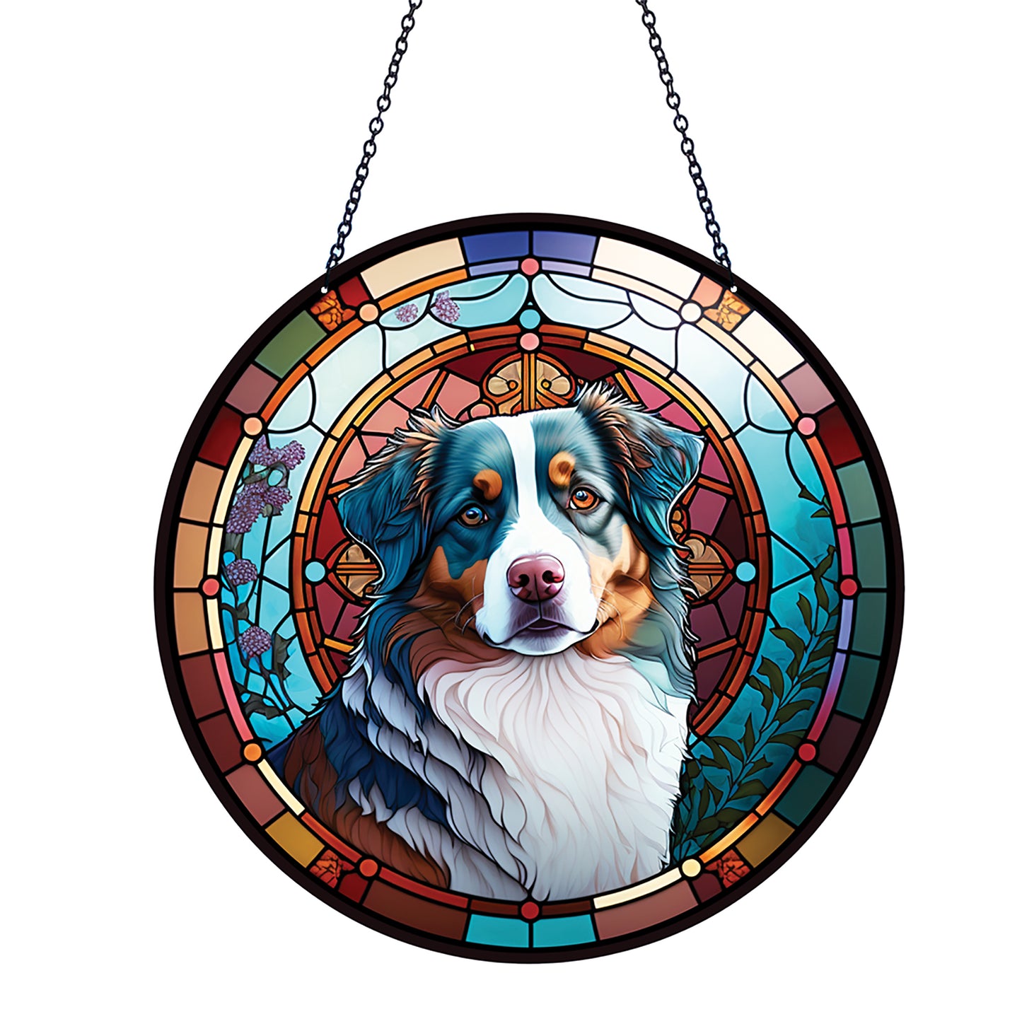 Australian Shepherd Acrylic Suncatcher with chain #SC205 by d'ears