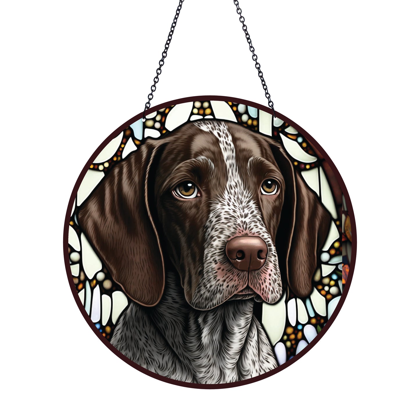 German Pointer Pup Acrylic Suncatcher with Chain #SC210 by d'ears