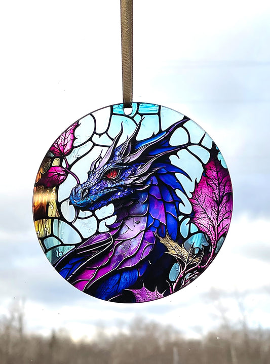 Purple Dragon, Acrylic Window Ornament #SC212