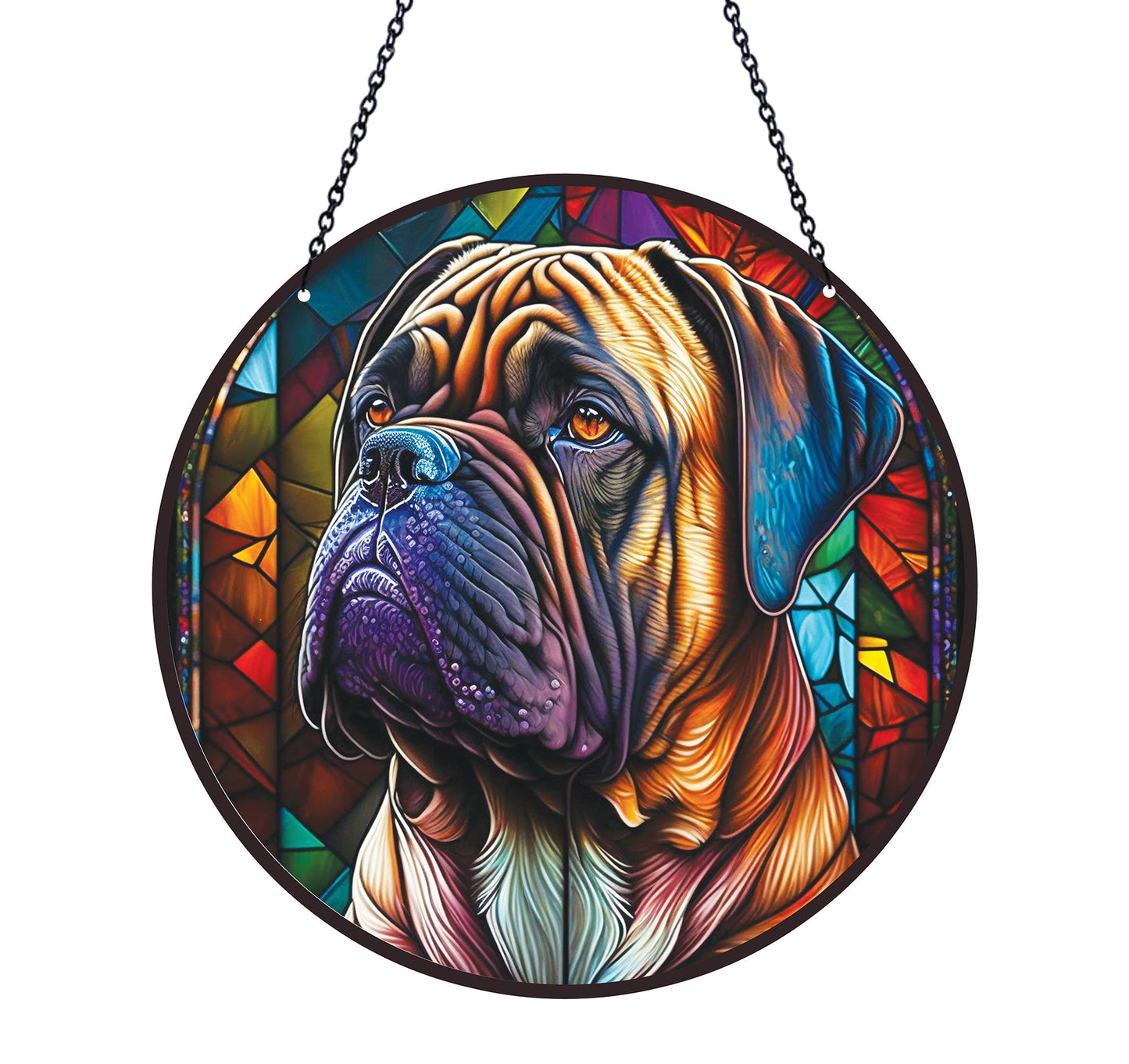 Bull Mastiff Acrylic Suncatcher with Chain #SC213 by d'ears