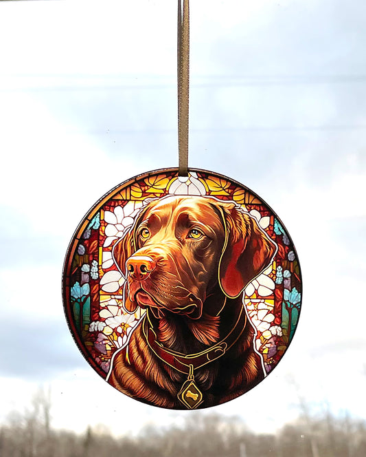 Brown Lab, Acrylic Window Ornament #SC226