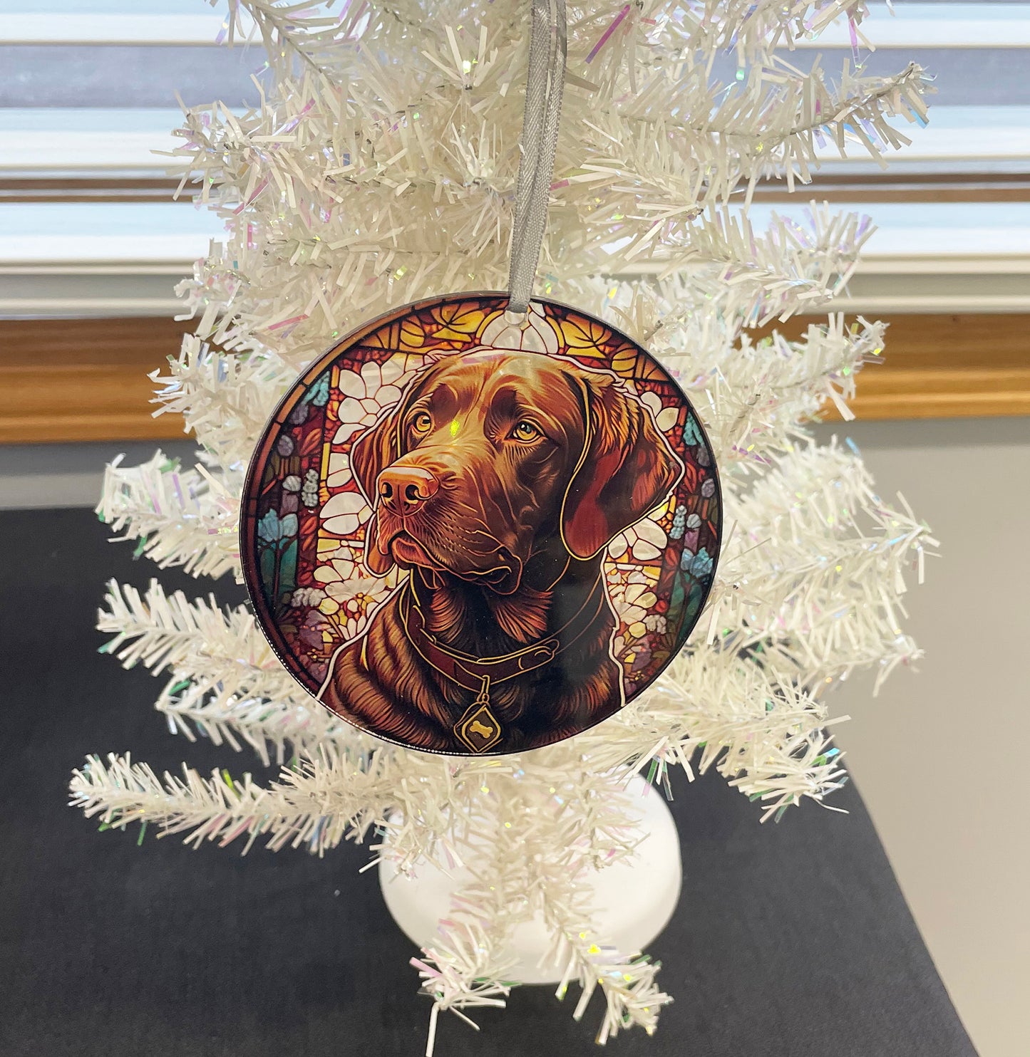 Brown Lab, Acrylic Window Ornament #SC226
