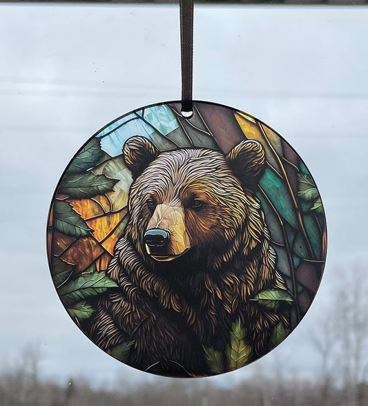 Brown Bear, Acrylic Window Ornament #SC236