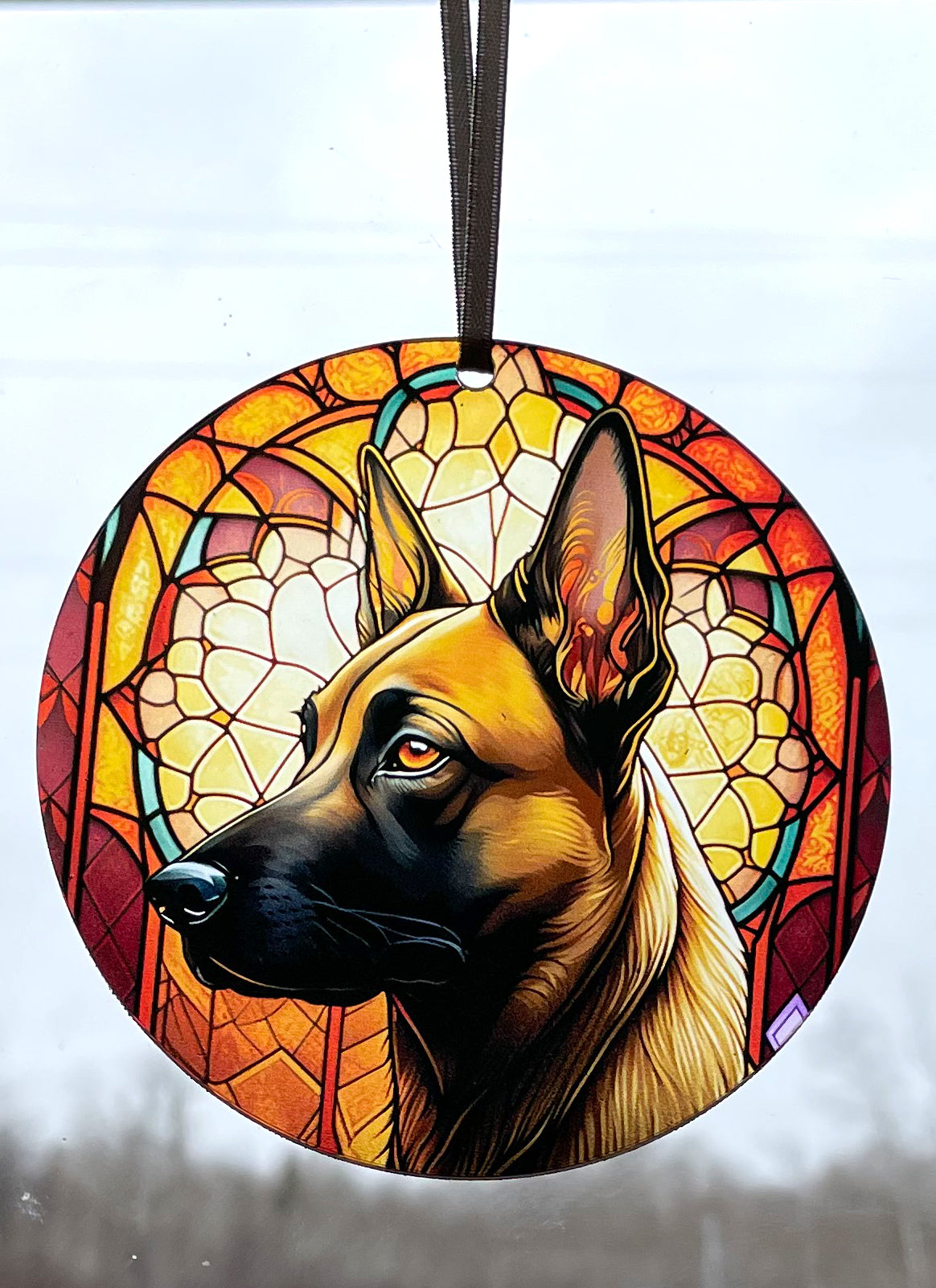 Malinois, Acrylic Window Ornament #SC241 by d'ears