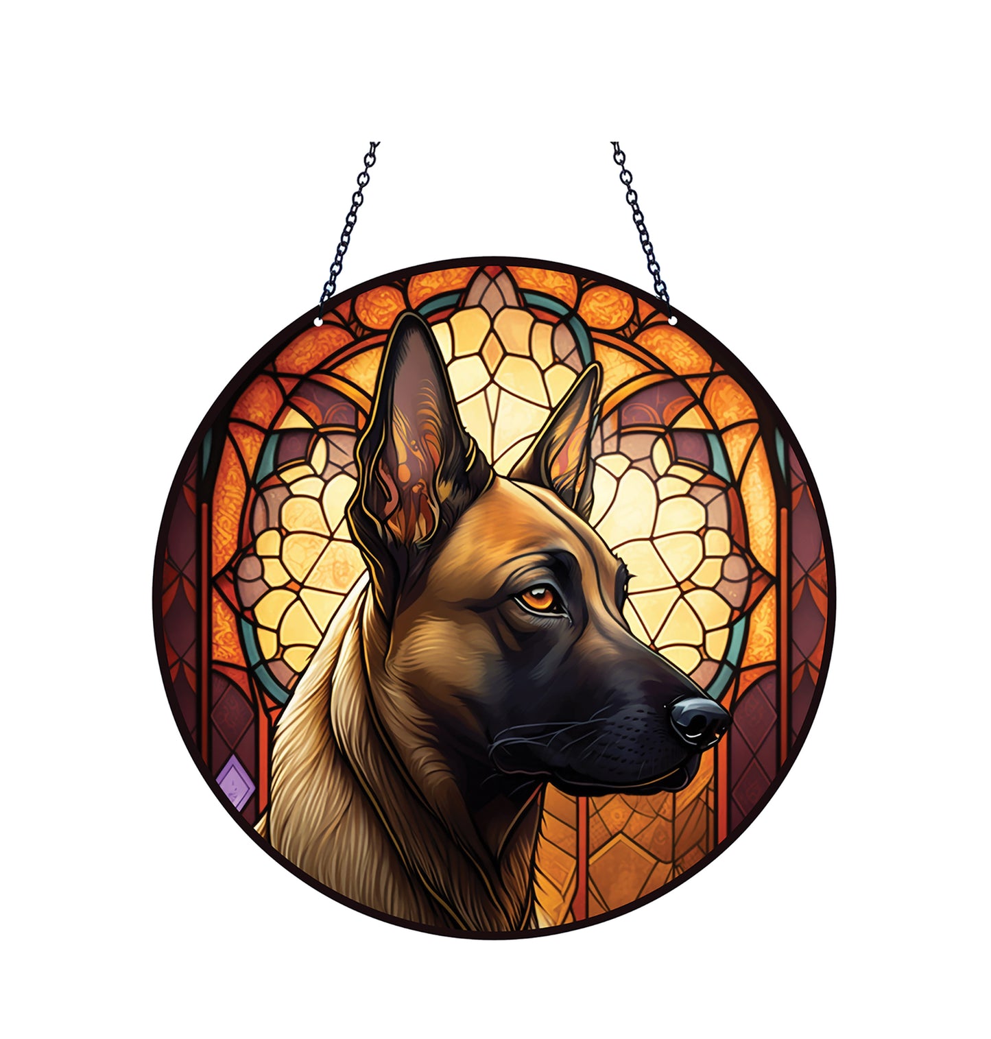 Malinois Belgian Shepherd Acrylic Suncatcher with chain #SC286 by d'ears