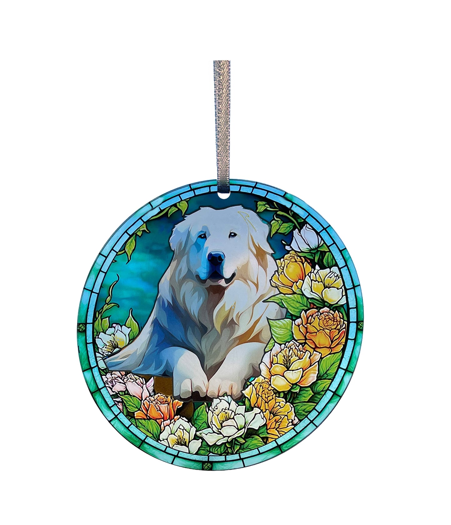 Great Pyrenees, Acrylic Window Ornament #SC294 by d'ears