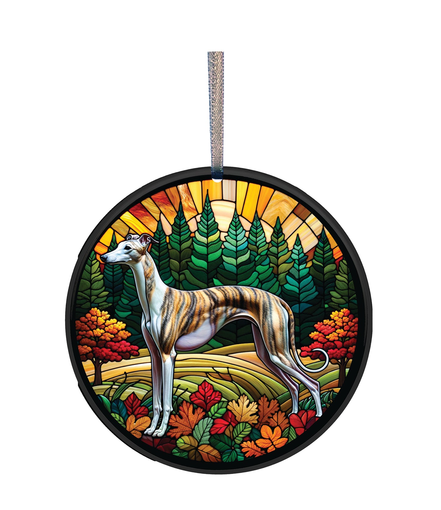 Whippet Acrylic Window Ornament #SC296 by d'ears