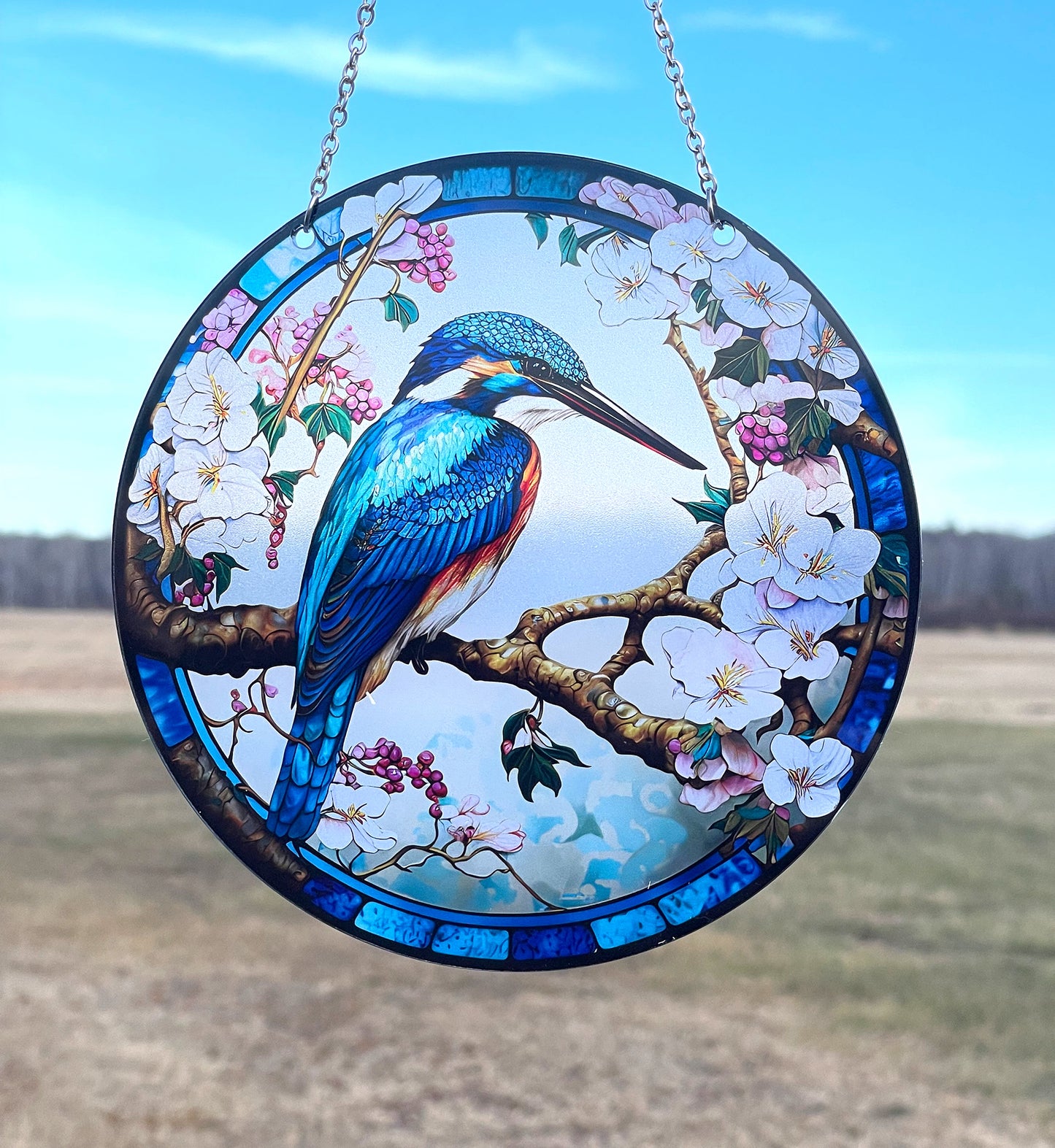 Kingfisher Acrylic Suncatcher with Chain #SC311 by d'ears