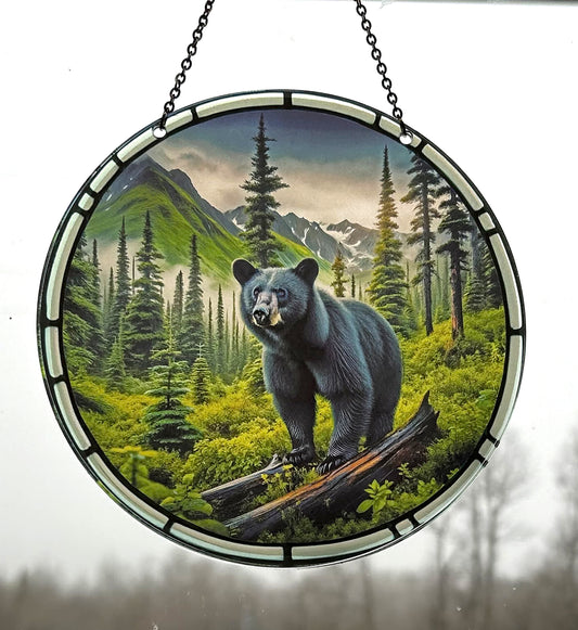 Black Bear Acrylic Suncatcher with Chain #SC362 by d'ears
