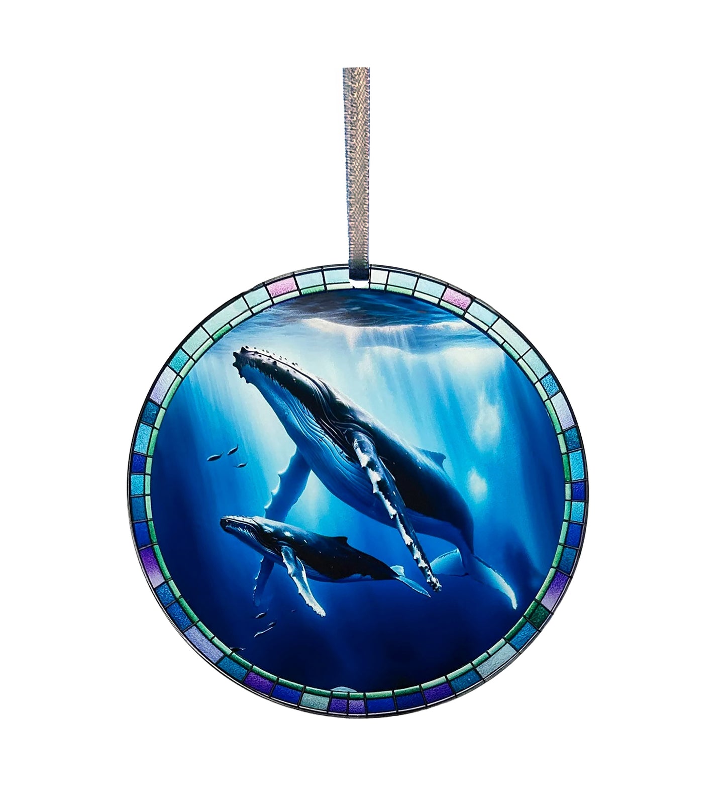 Humpback and Calf, Acrylic Window Ornament #SC364