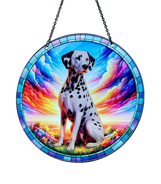 Dalmatian Acrylic Suncatcher with Chain #SC375 by d'ears, 6 inch, made in the USA, Dog gift