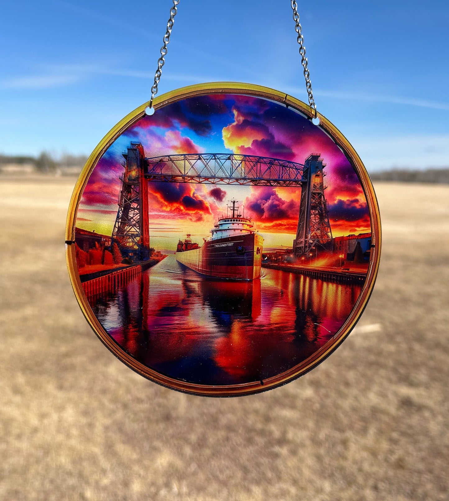 Aerial Lift Bridge Acrylic Suncatcher with chain #SC399 by d'ears