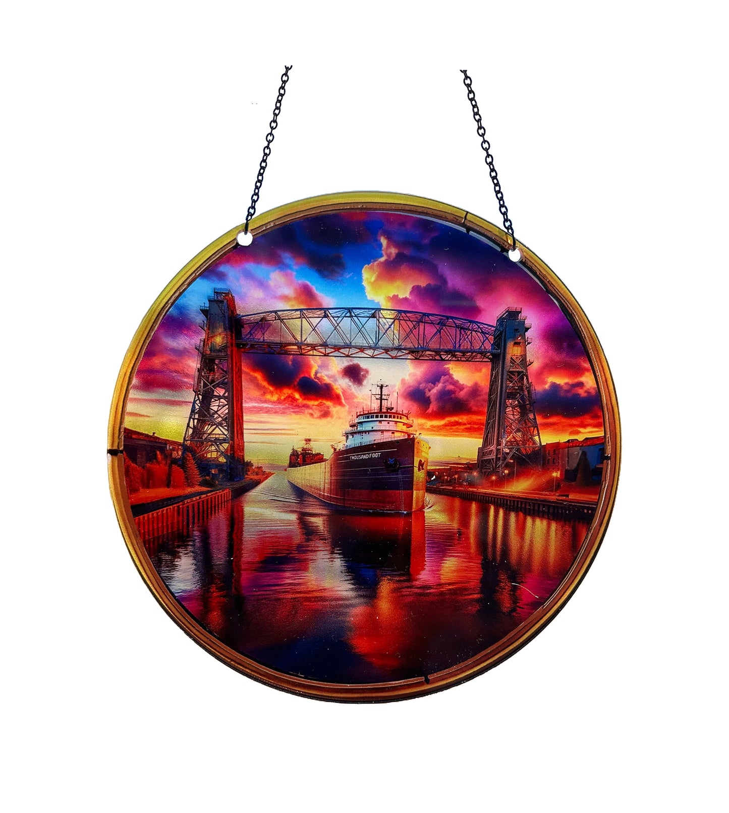 Aerial Lift Bridge Acrylic Suncatcher with chain #SC399 by d'ears