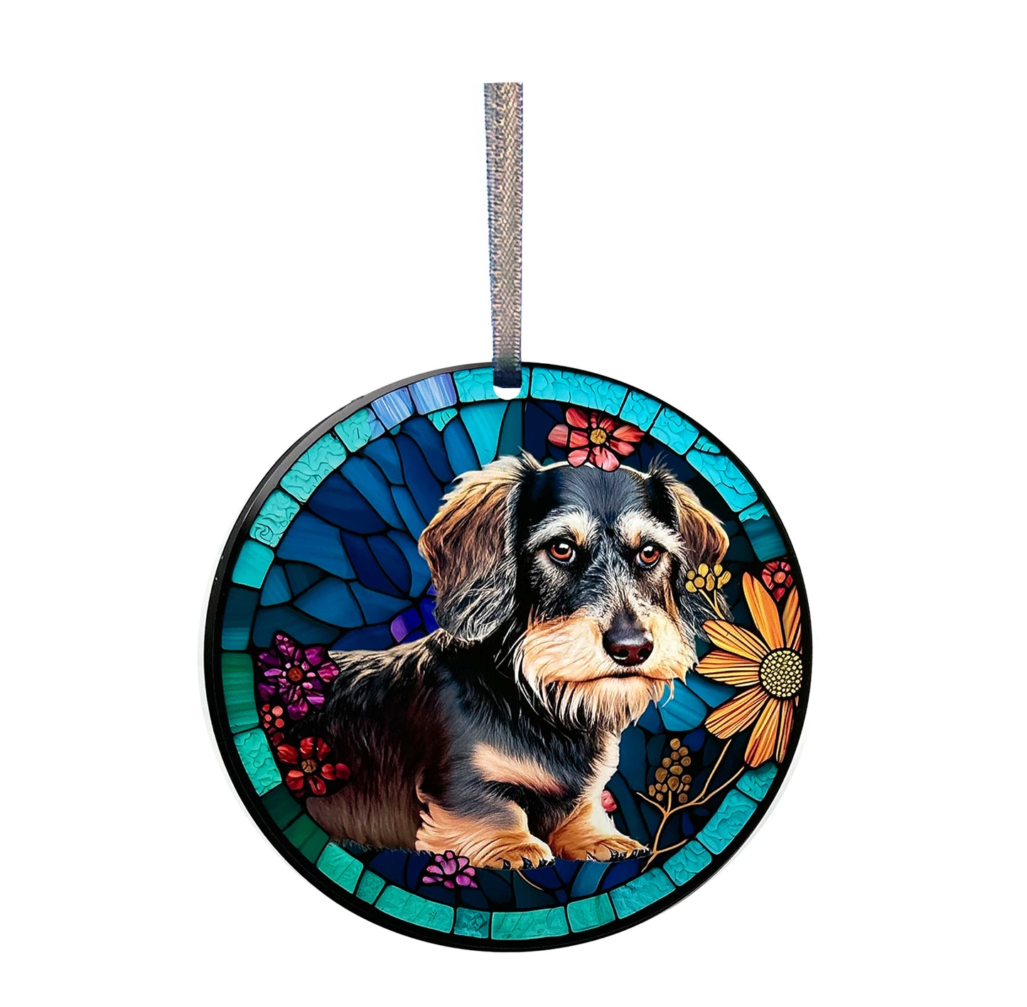 Wire Haired Dachshund, Acrylic Window Ornament #SC406