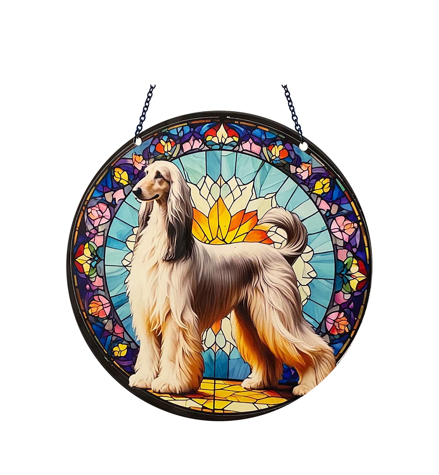 Afghan Hound Acrylic Suncatcher with chain #SC426 by d'ears