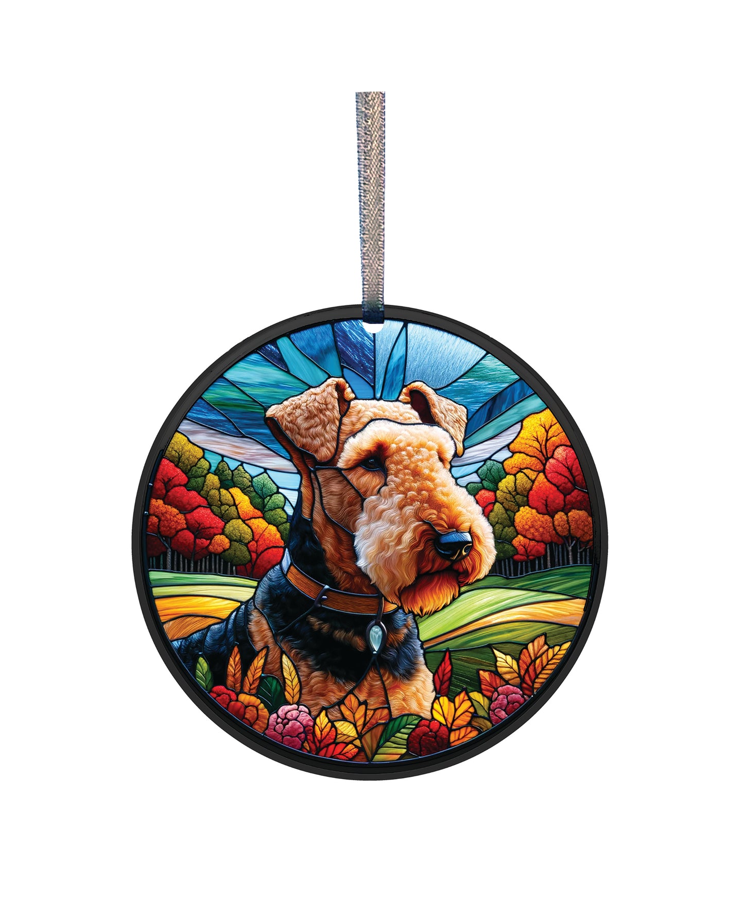 Airedale Terrier Acrylic Window Ornament #SC435 by d'ears
