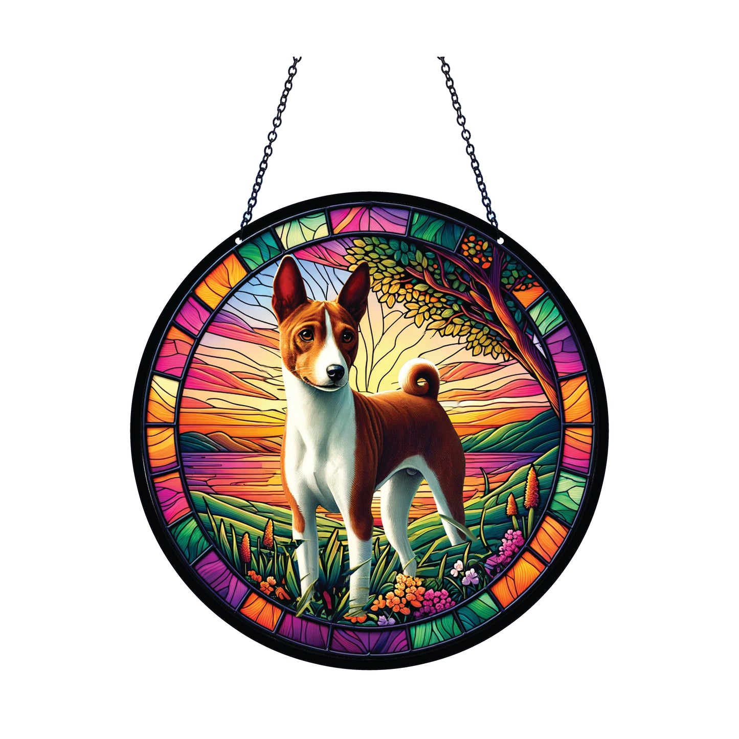 Basenji Acrylic Suncatcher #SC438 by d'ears