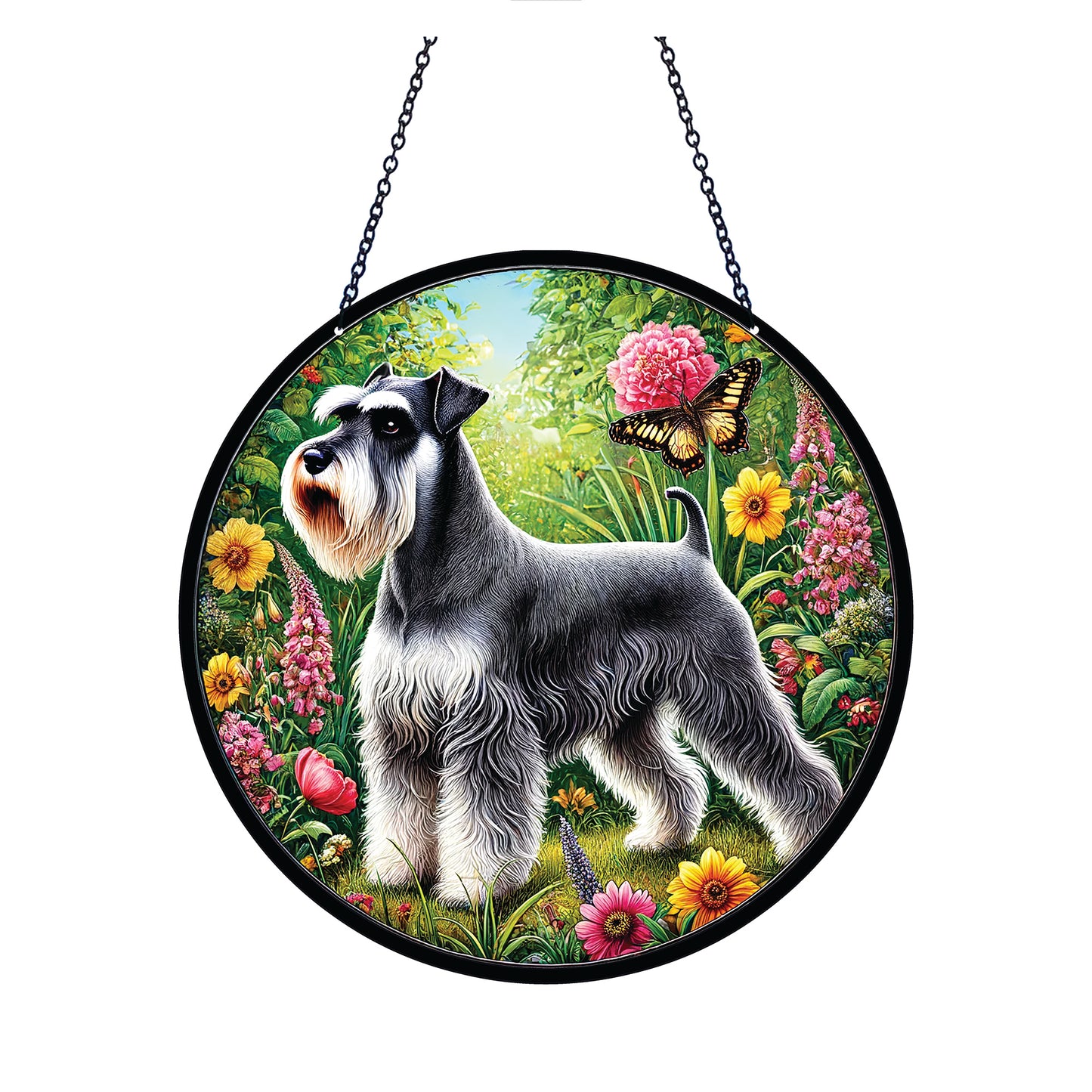 Mini Schnauzer Acrylic Suncatcher with chain #SC440 by d'ears