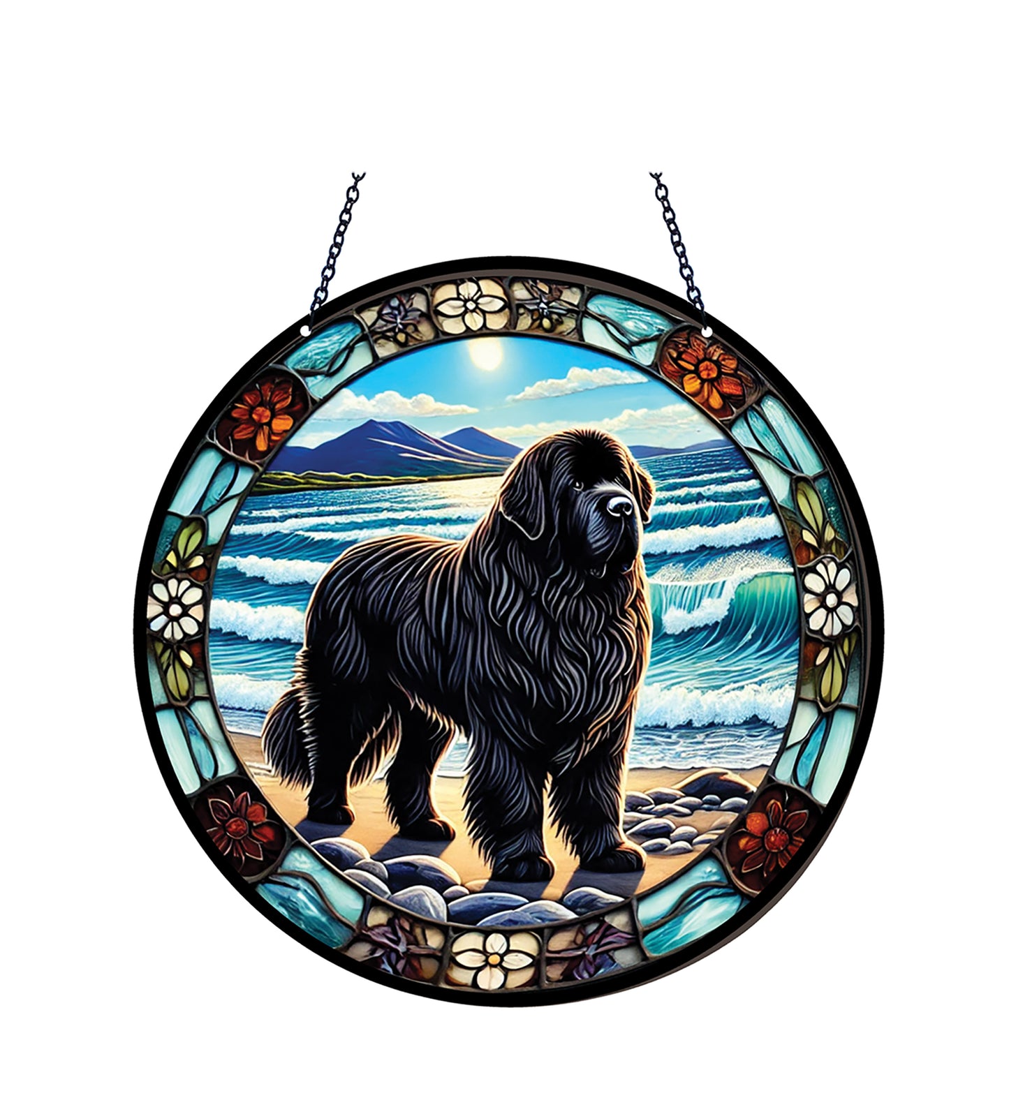 Newfoundland Acrylic Suncatcher with chain #SC473 by d'ears