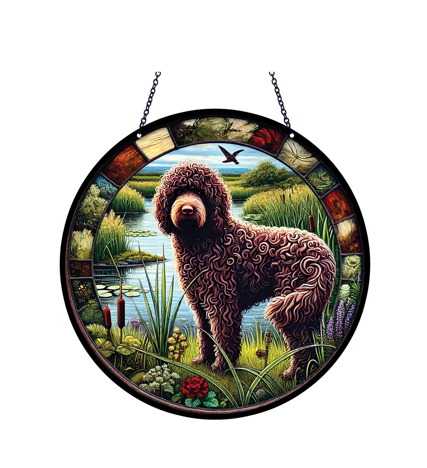 Lagotto Romagnolo Acrylic Suncatcher with chain #SC474 by d'ears