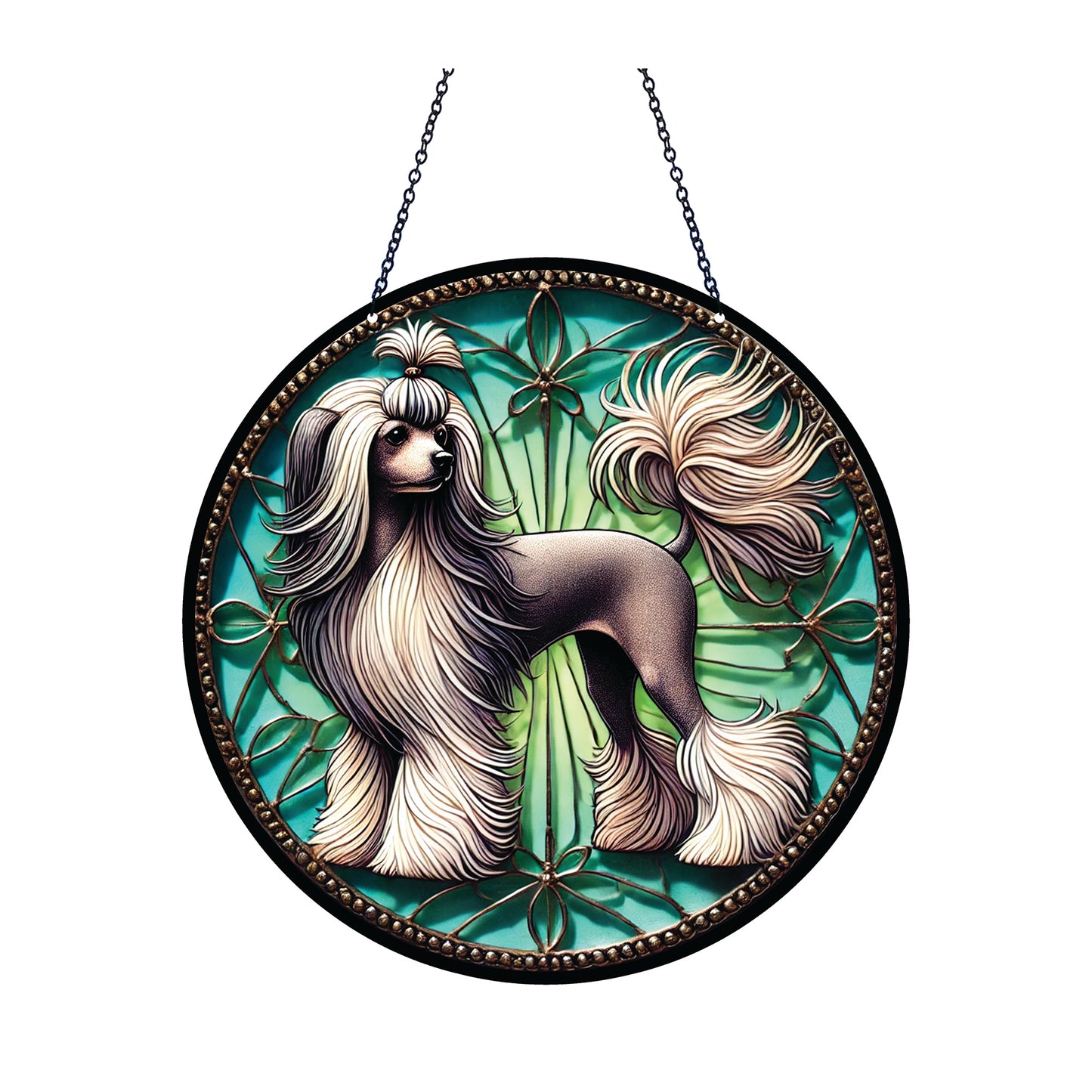 Chinese Crested Acrylic Suncatcher with chain #SC475 by d'ears