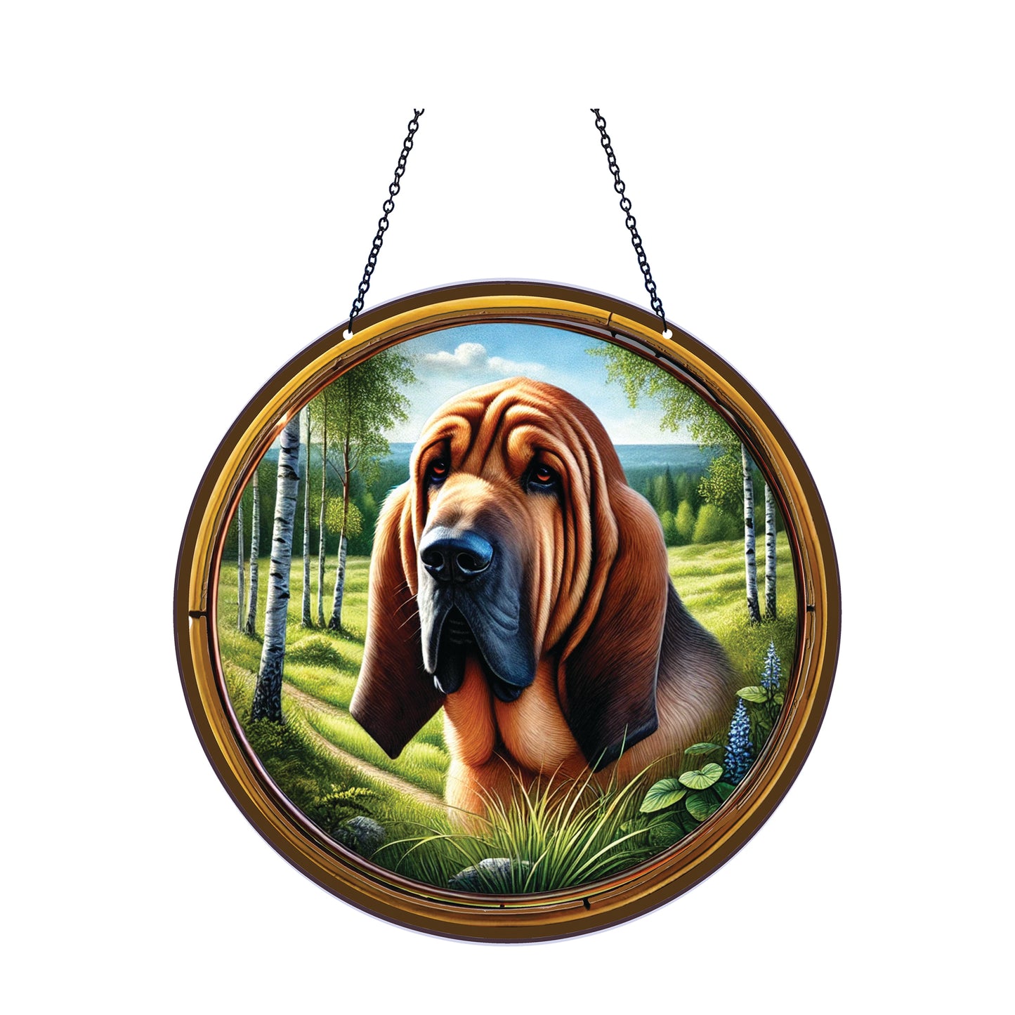 Blood Hound Acrylic Suncatcher with chain #SC477 by d'ears