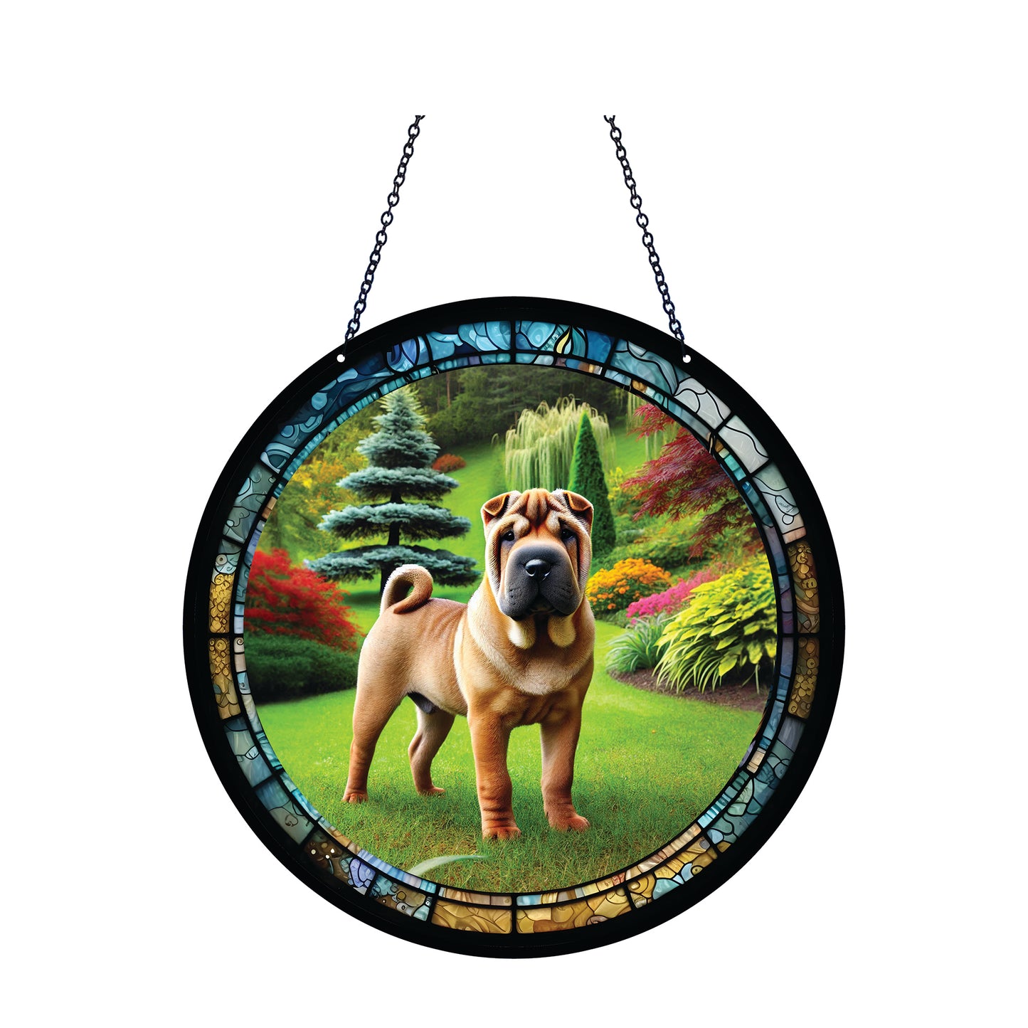 Shar Pei Acrylic Suncatcher with chain #SC479 by d'ears