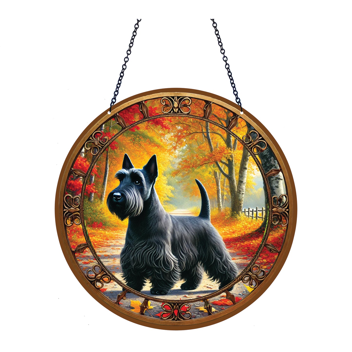 Scottish Terrier Acrylic Suncatcher with chain #SC483 by d'ears